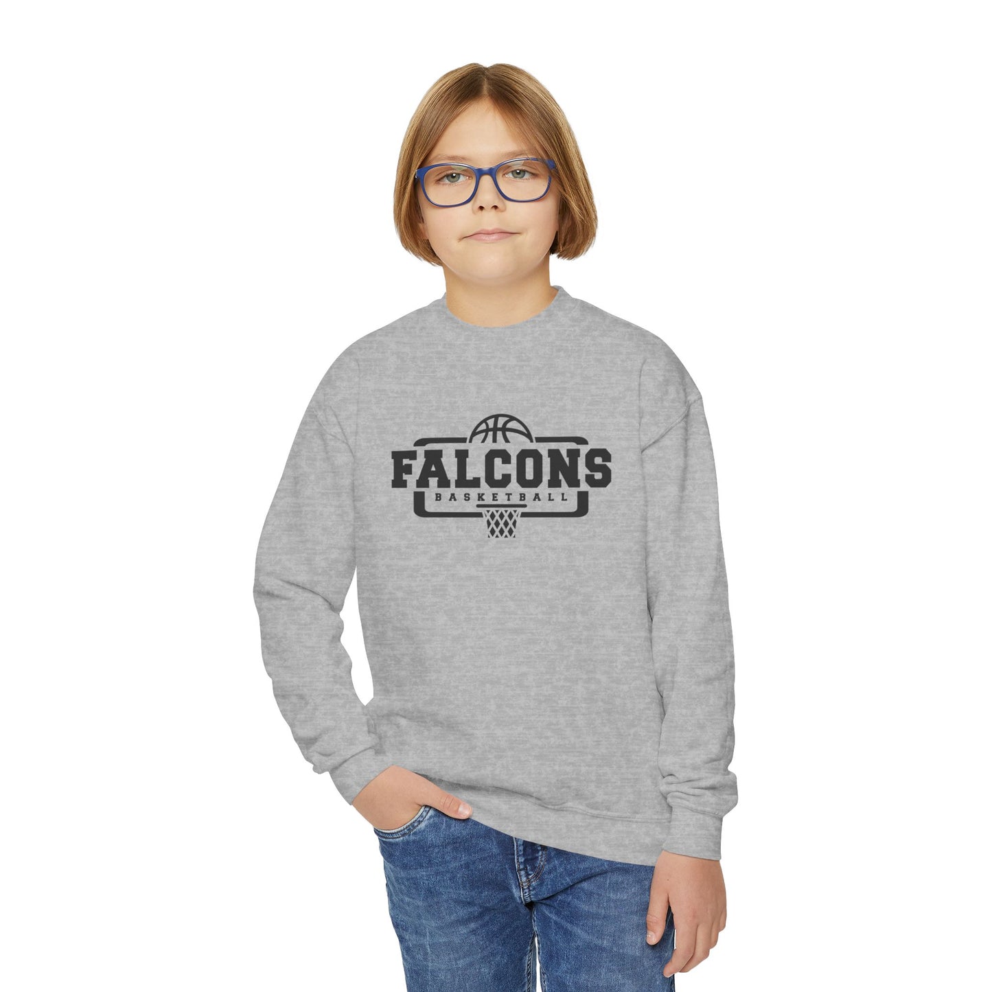 Falcons Basketball Youth Crewneck Sweatshirt