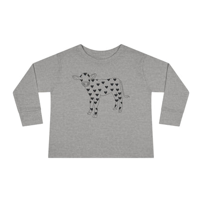 Valentine Cow - Toddler Long Sleeve Tee