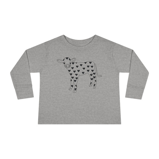 Valentine Cow - Toddler Long Sleeve Tee