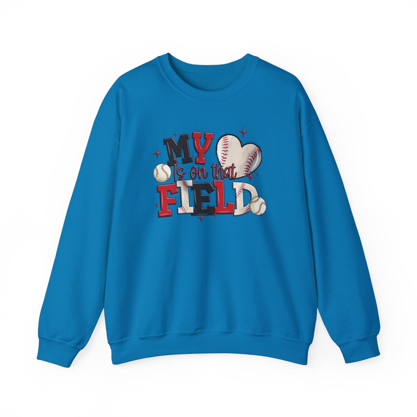 Baseball My Heart Is on That Field- Unisex Heavy Blend™ Crewneck Sweatshirt