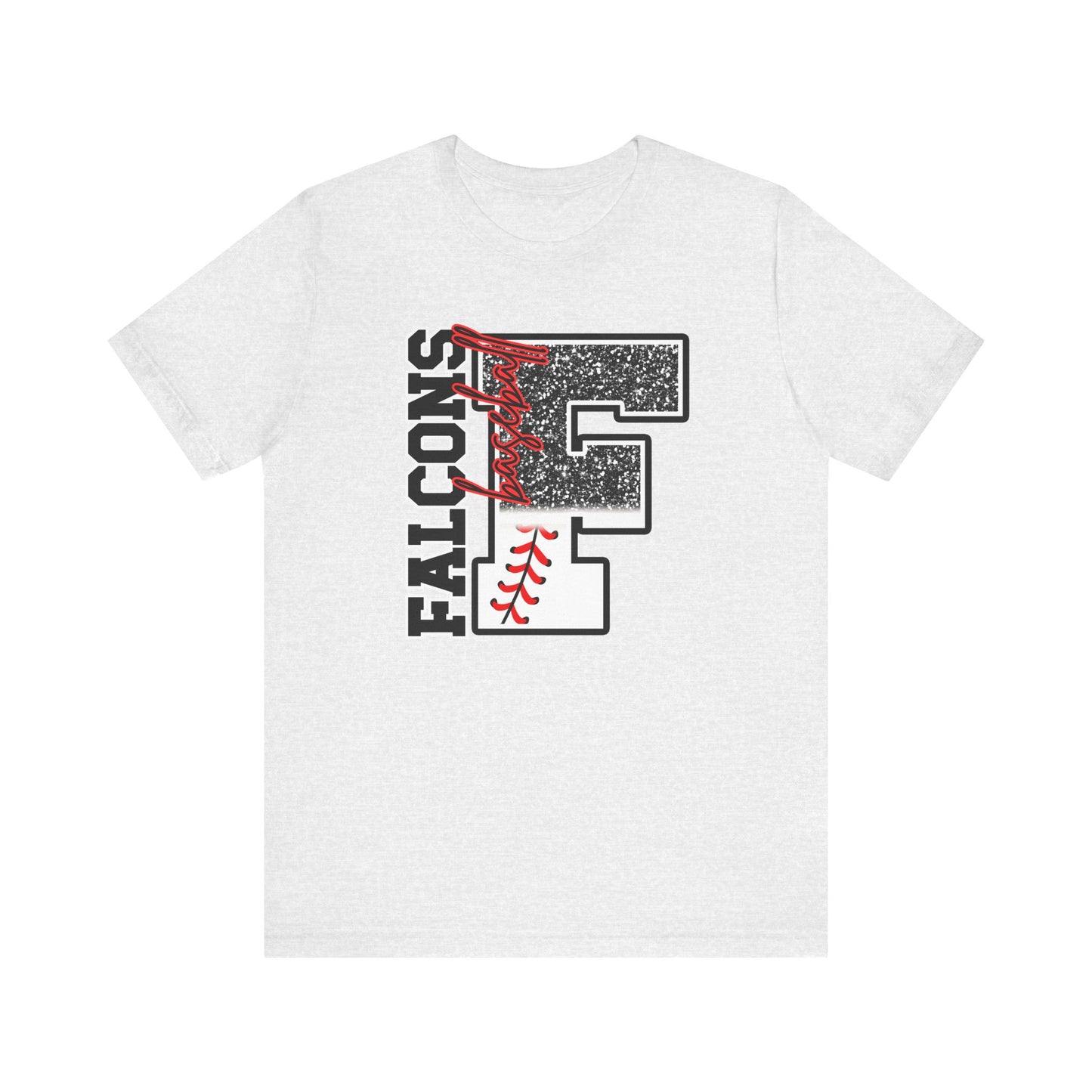 Falcons Baseball FAUX glitter- Adult Unisex Jersey Short Sleeve Tee
