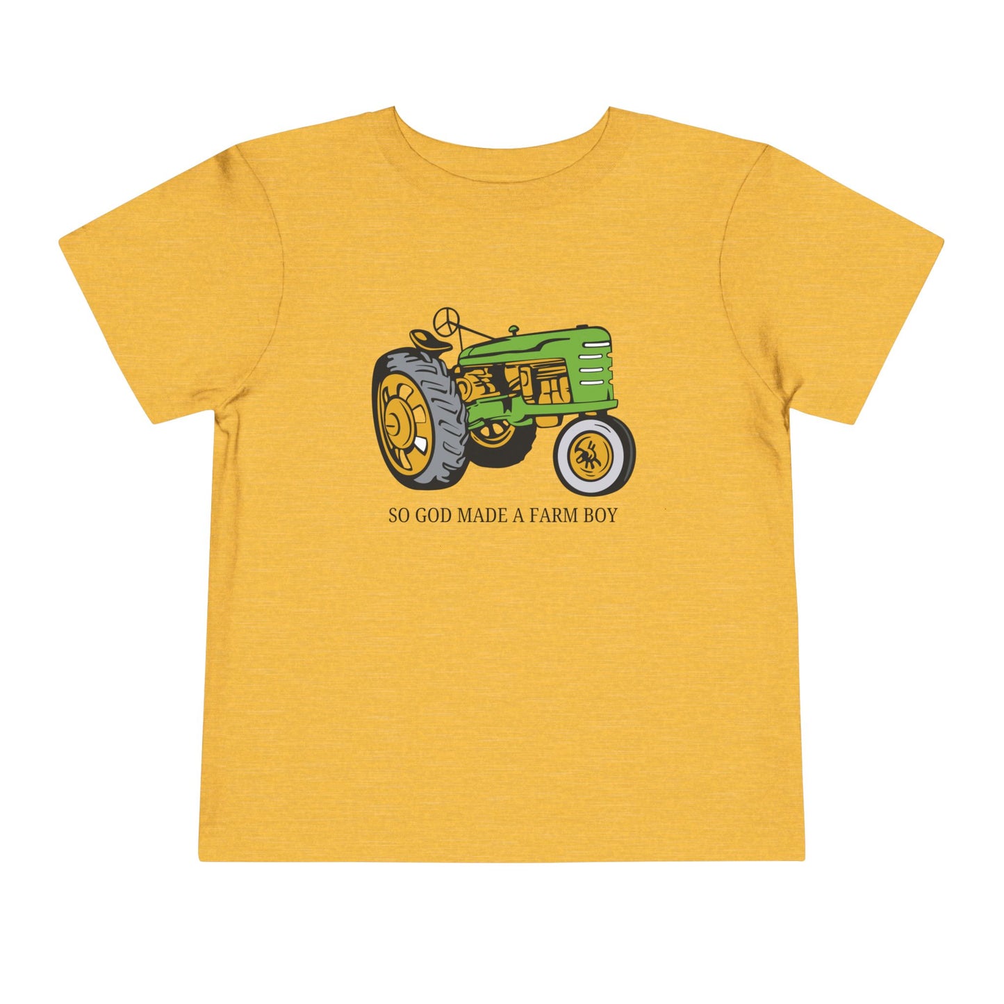 Toddler Tractor Tee — "So God Made a Farm Boy" Cotton Shirt