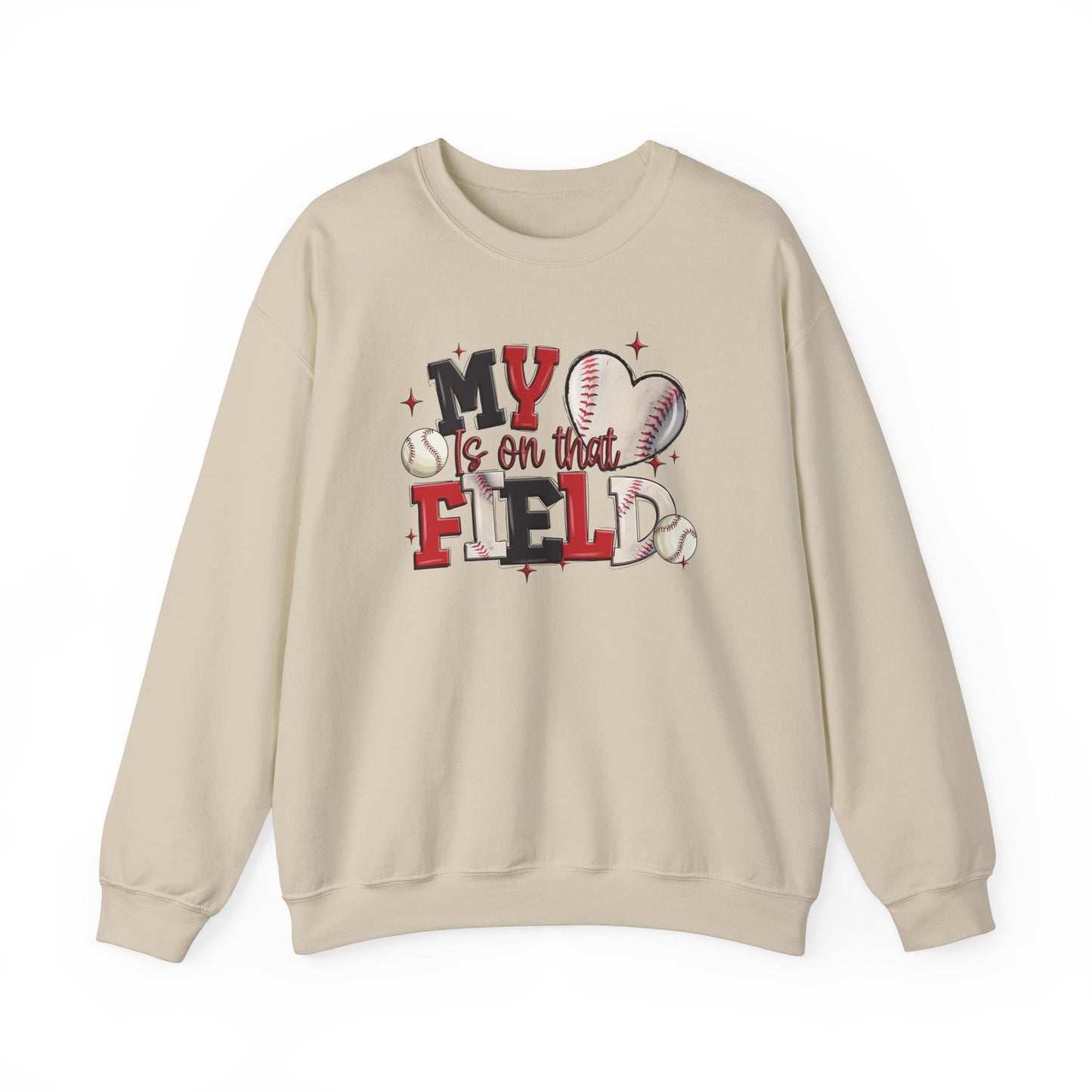 Baseball My Heart Is on That Field- Unisex Heavy Blend™ Crewneck Sweatshirt