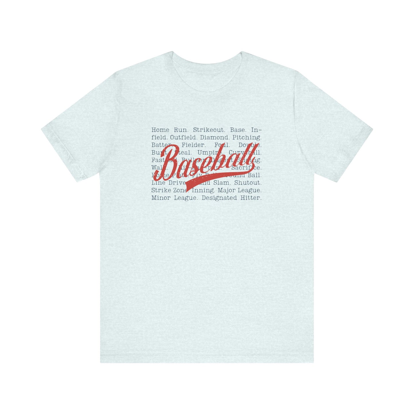 Baseball Words- Adult Unisex Jersey Short Sleeve Tee