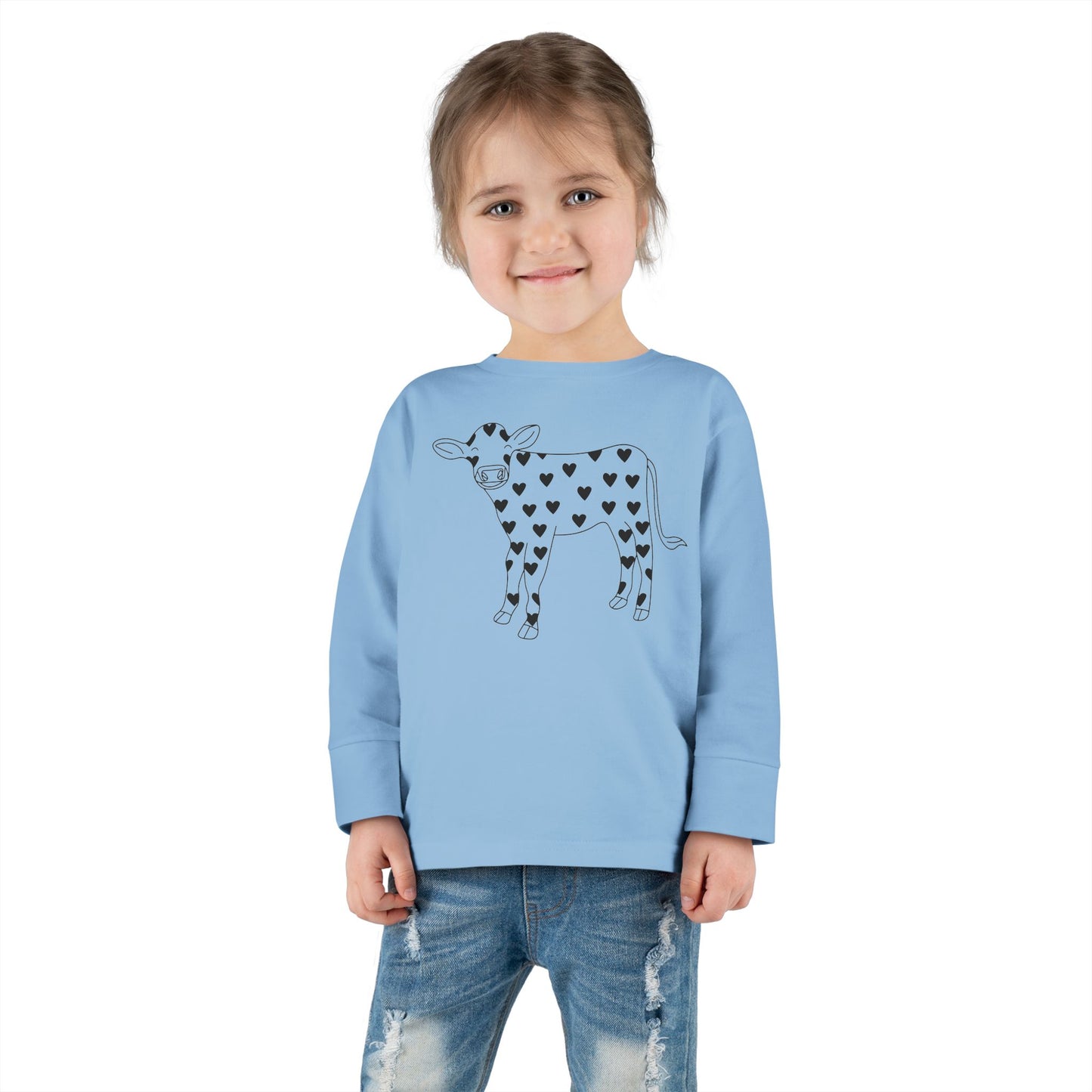 Valentine Cow - Toddler Long Sleeve Tee