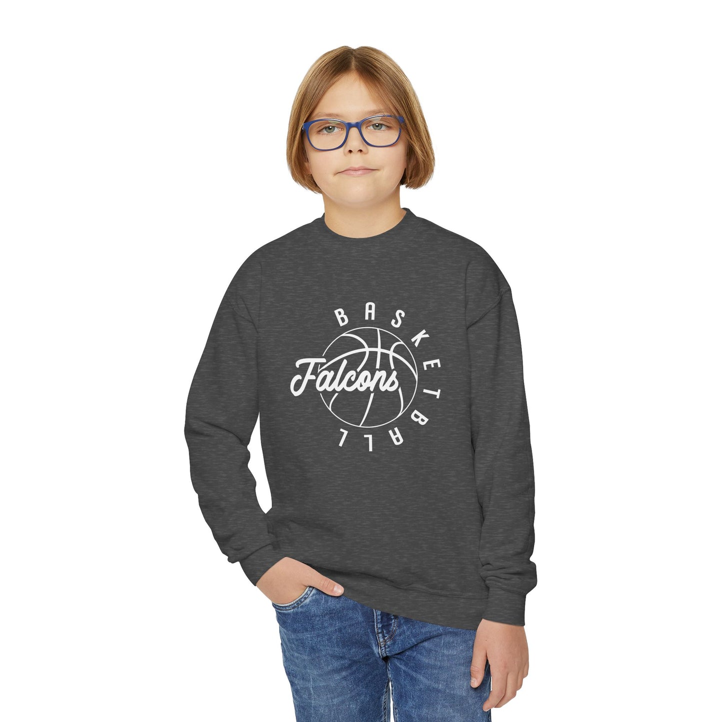 Falcons Basketball Youth Crewneck Sweatshirt