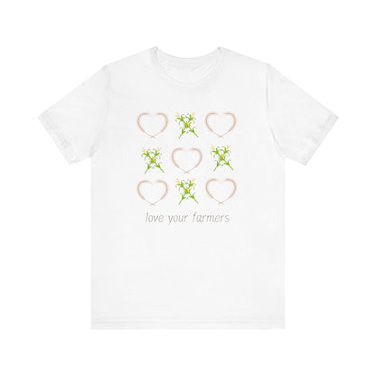 XOXO- Love Your Farmers - Adult Unisex Jersey Short Sleeve Tee