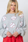 Baseball Towel & Sequins Embroidery Sweatshirt