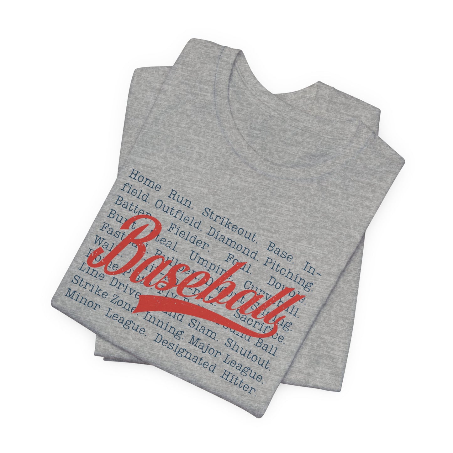 Baseball Words- Adult Unisex Jersey Short Sleeve Tee