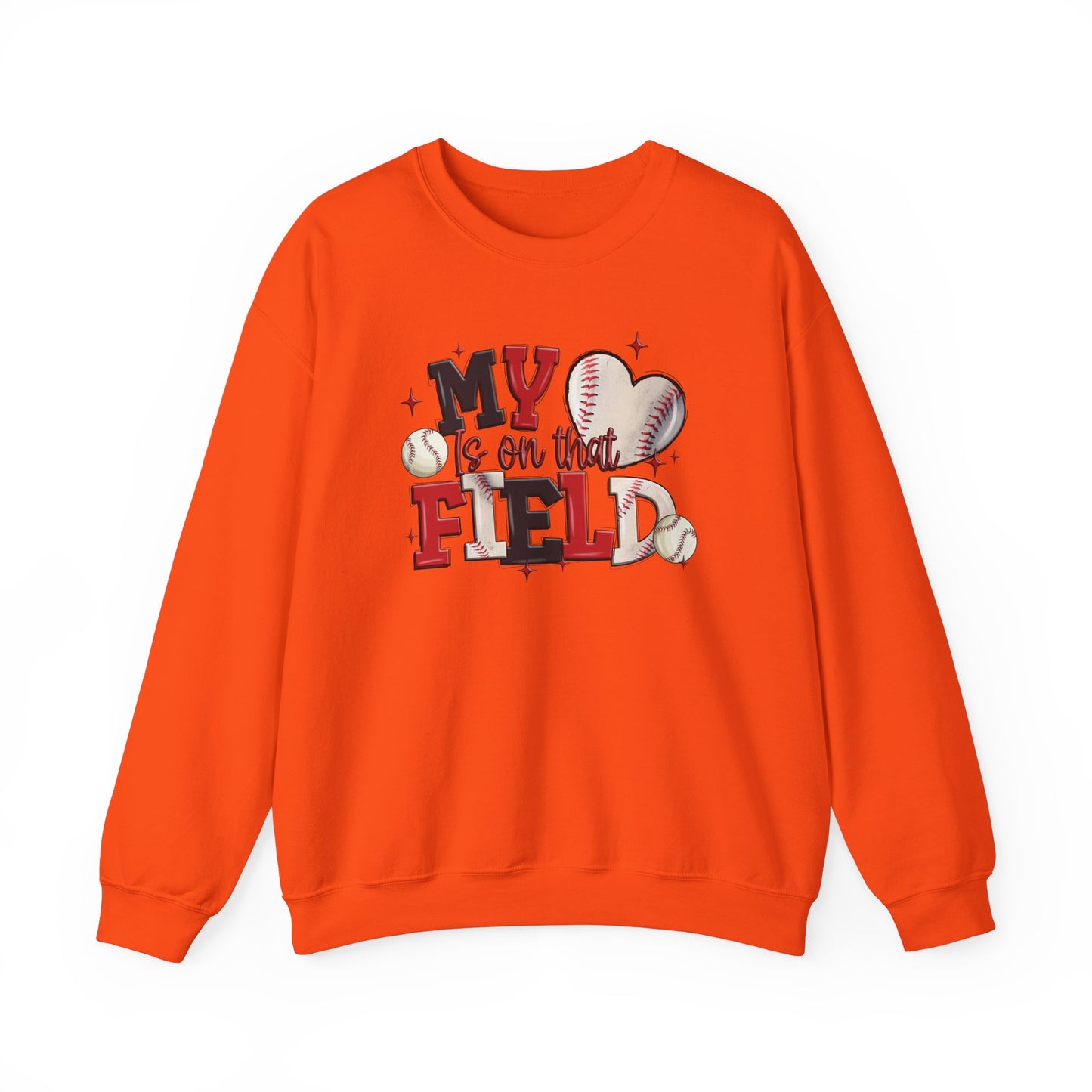Baseball My Heart Is on That Field- Unisex Heavy Blend™ Crewneck Sweatshirt