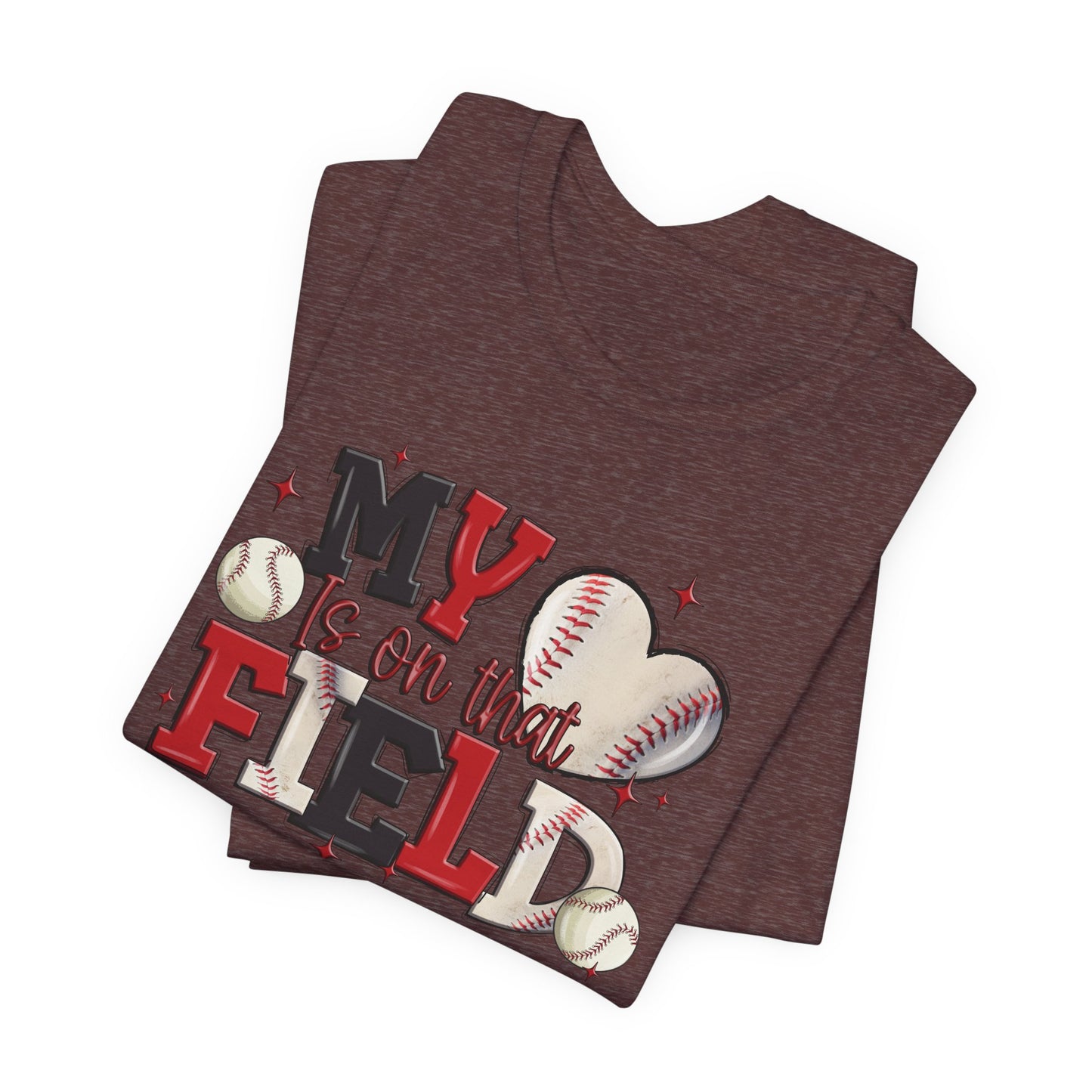 Baseball My Heart Is on That Field- Adult Unisex Jersey Short Sleeve Tee