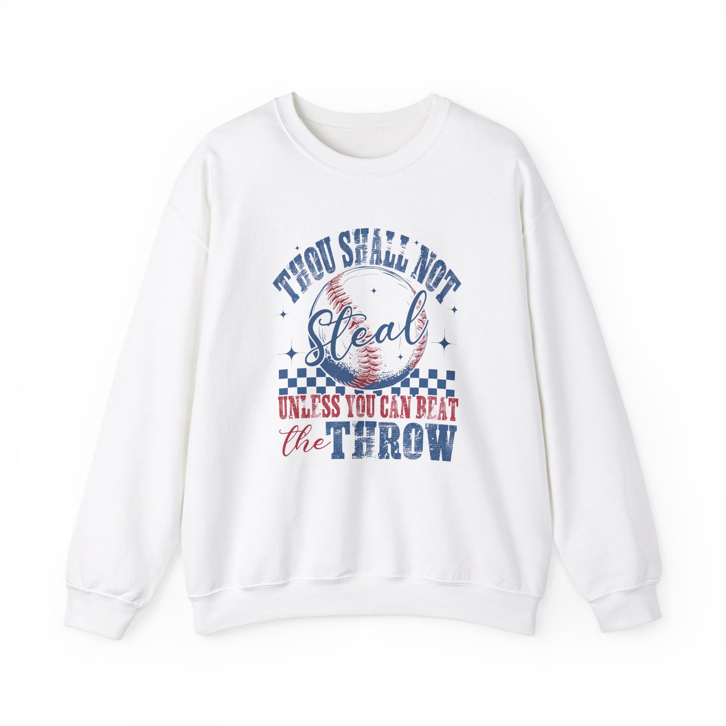 Baseball Sweatshirt- Thou Shall Not Steal Adult Unisex Heavy Blend™ Crewneck Sweatshirt
