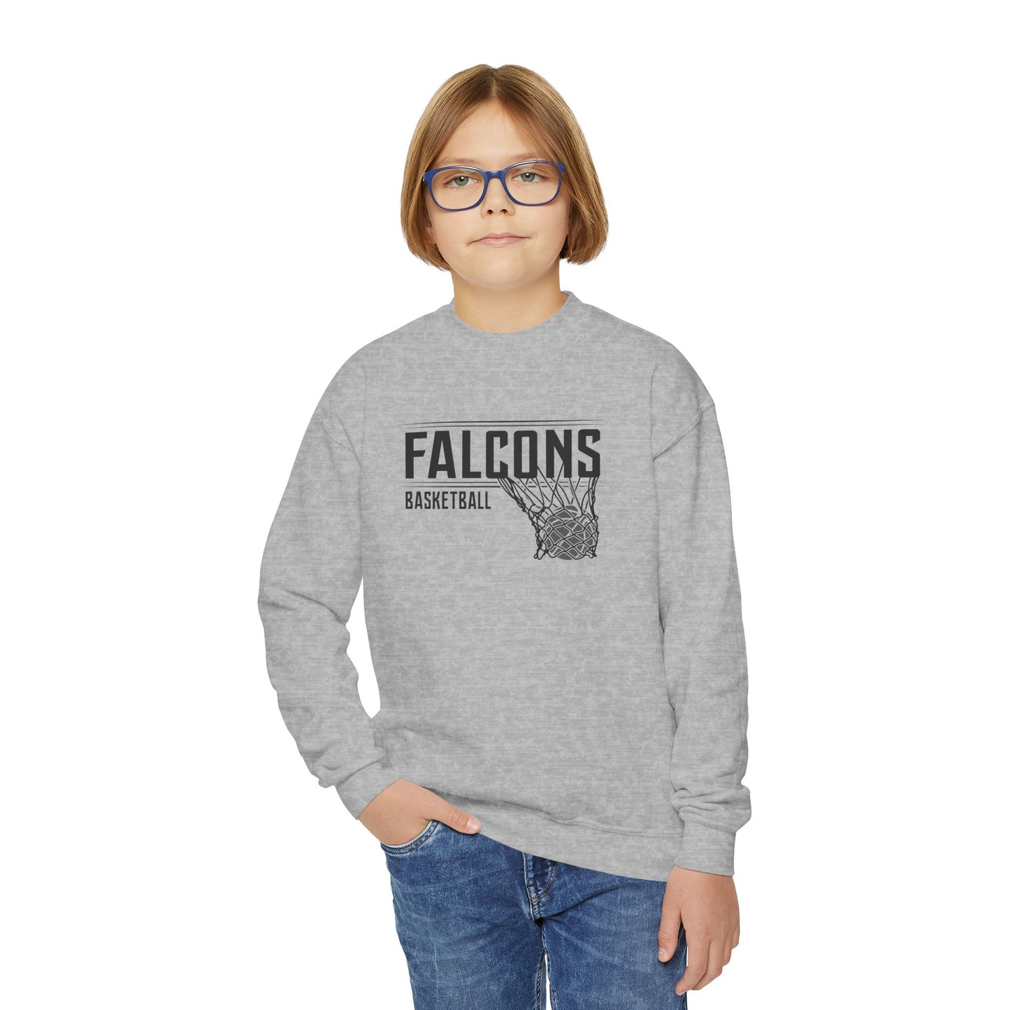 Falcons Basketball Youth Crewneck Sweatshirt