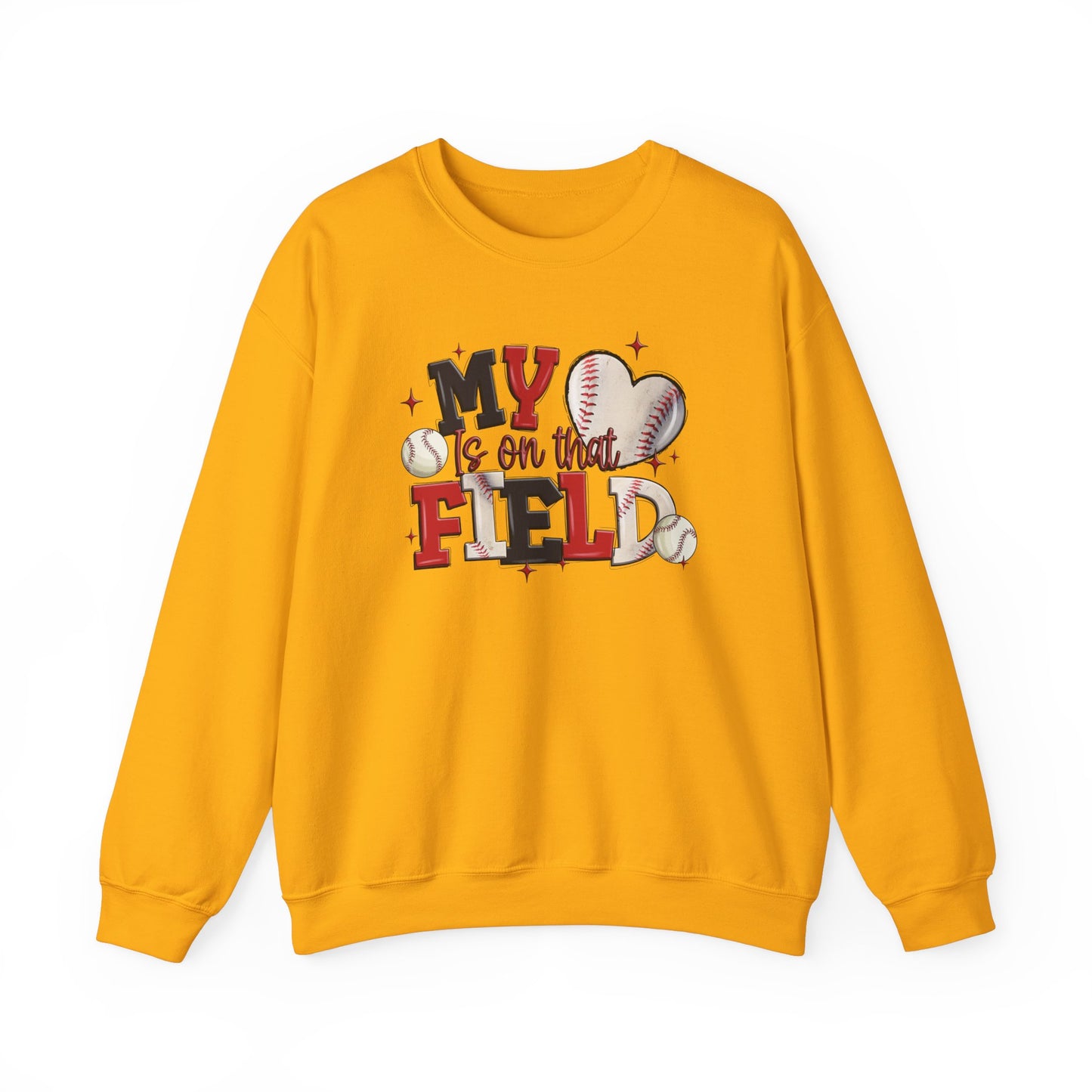 Baseball My Heart Is on That Field- Unisex Heavy Blend™ Crewneck Sweatshirt