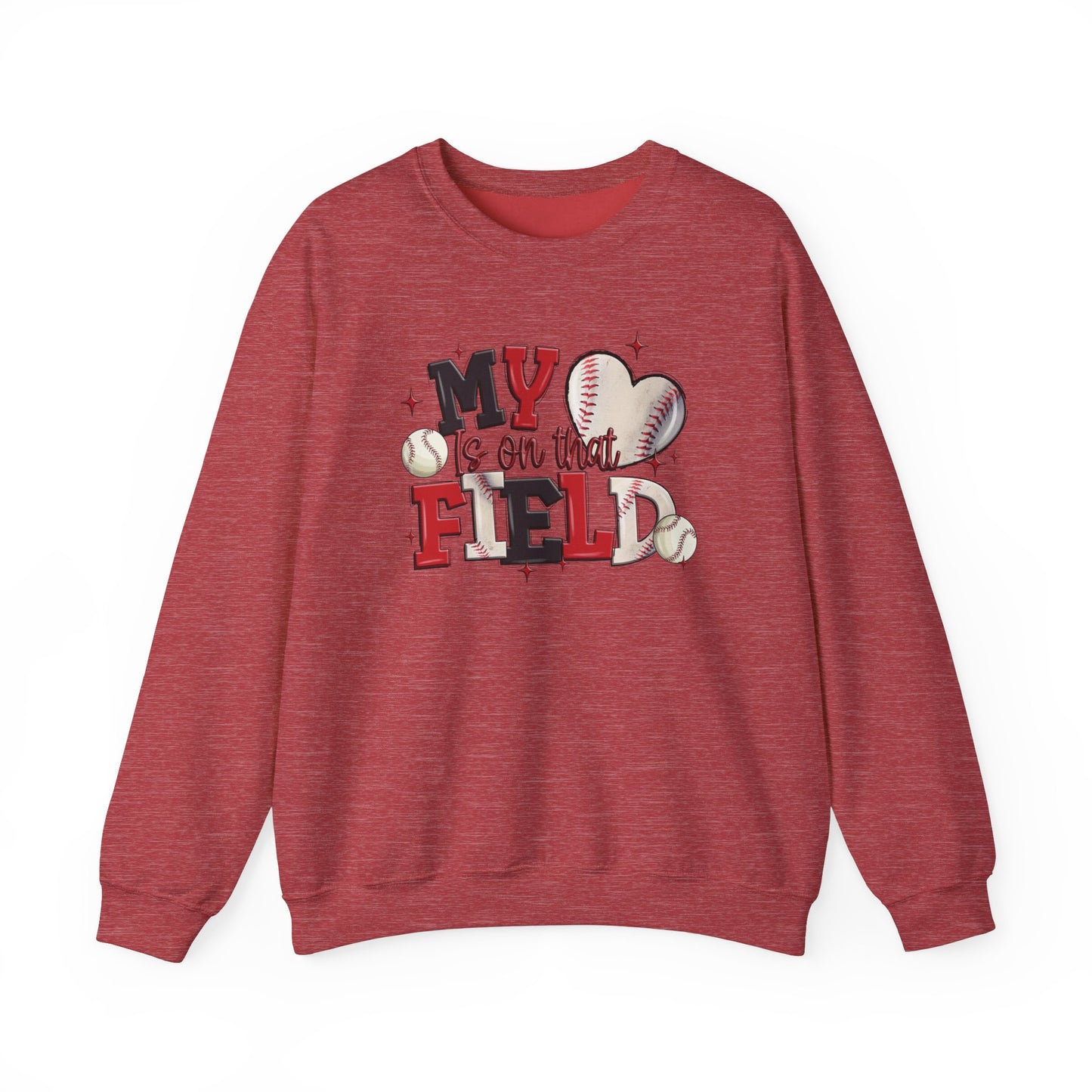 Baseball My Heart Is on That Field- Unisex Heavy Blend™ Crewneck Sweatshirt