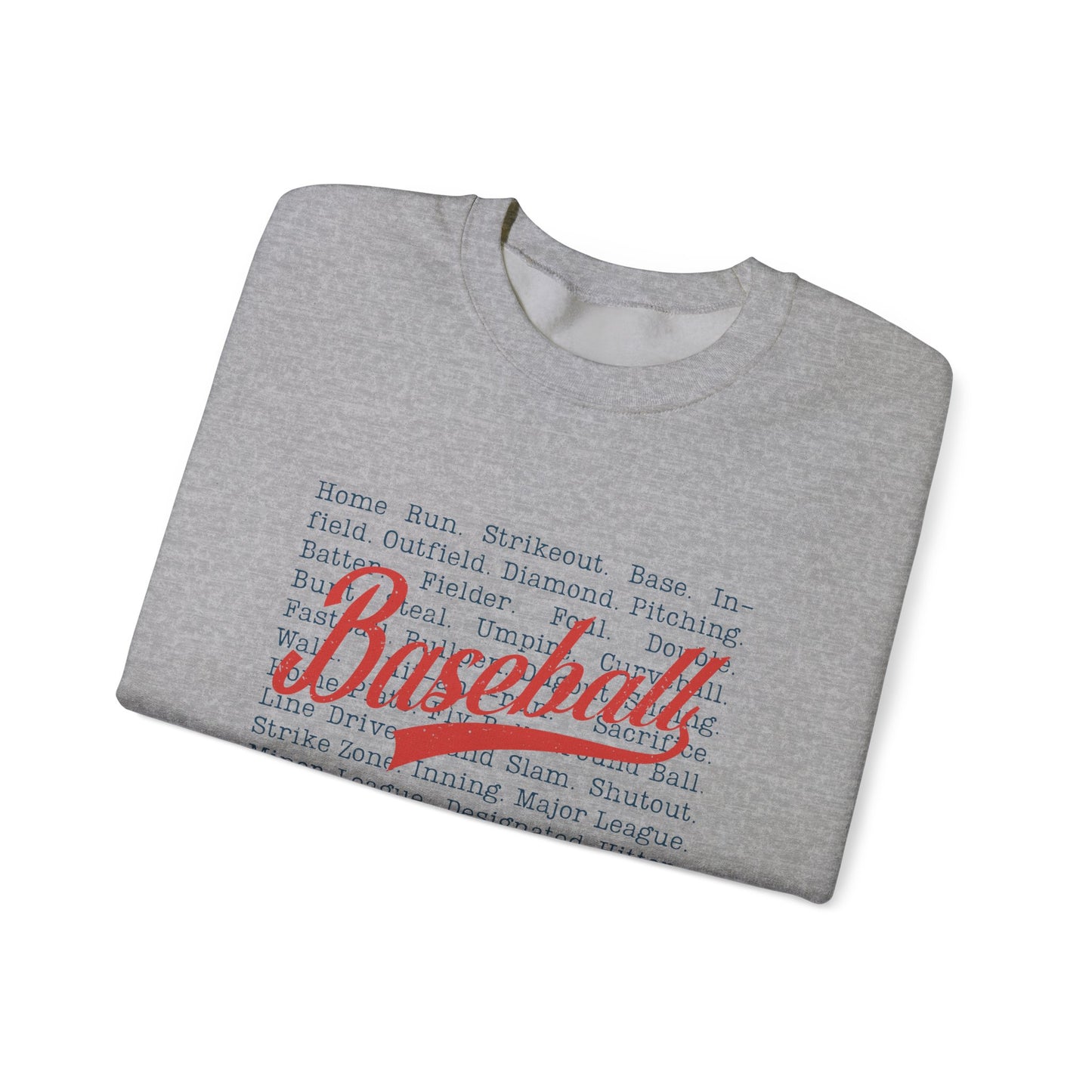 Baseball Words- Adult Unisex Heavy Blend™ Crewneck Sweatshirt