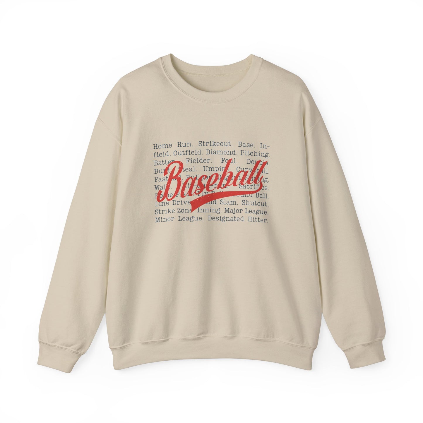 Baseball Words- Adult Unisex Heavy Blend™ Crewneck Sweatshirt