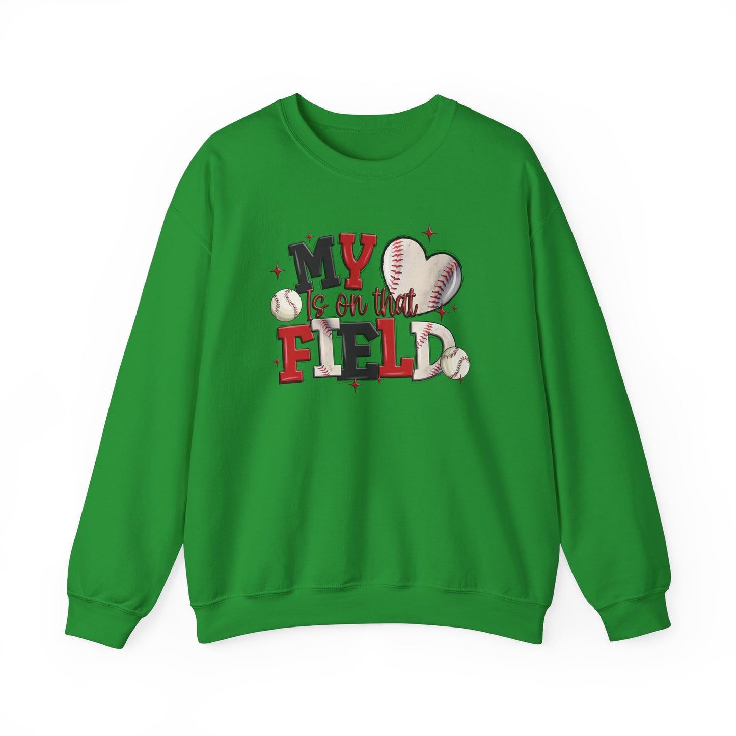 Baseball My Heart Is on That Field- Unisex Heavy Blend™ Crewneck Sweatshirt
