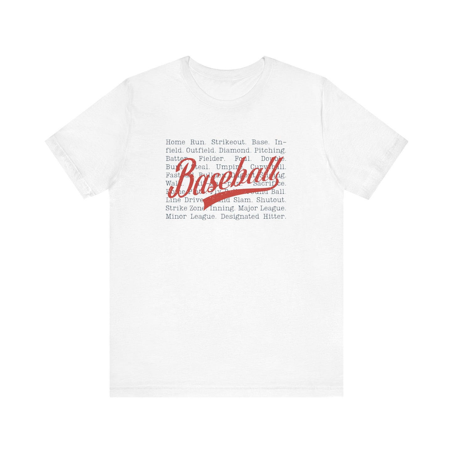 Baseball Words- Adult Unisex Jersey Short Sleeve Tee