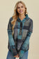 Oh Happy Day Plaid Dropped Shoulder Hoodie