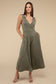 Surplice Neckline Sleeveless Jumpsuit