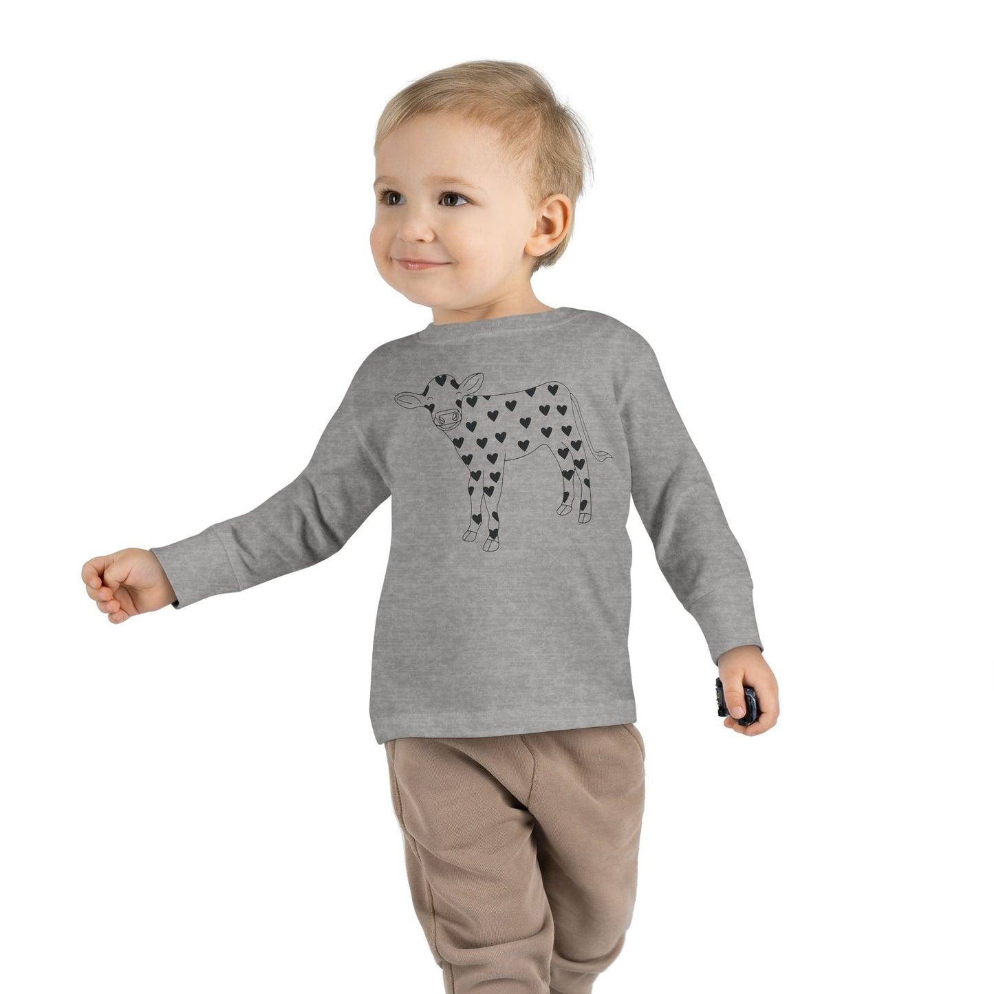 Valentine Cow - Toddler Long Sleeve Tee