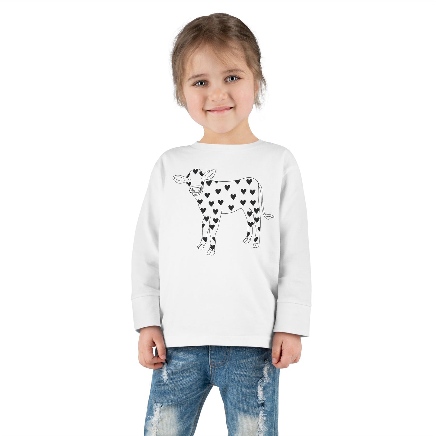 Valentine Cow - Toddler Long Sleeve Tee