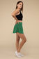 Wide Band Tennis Skirt with Zippered Back Pocket