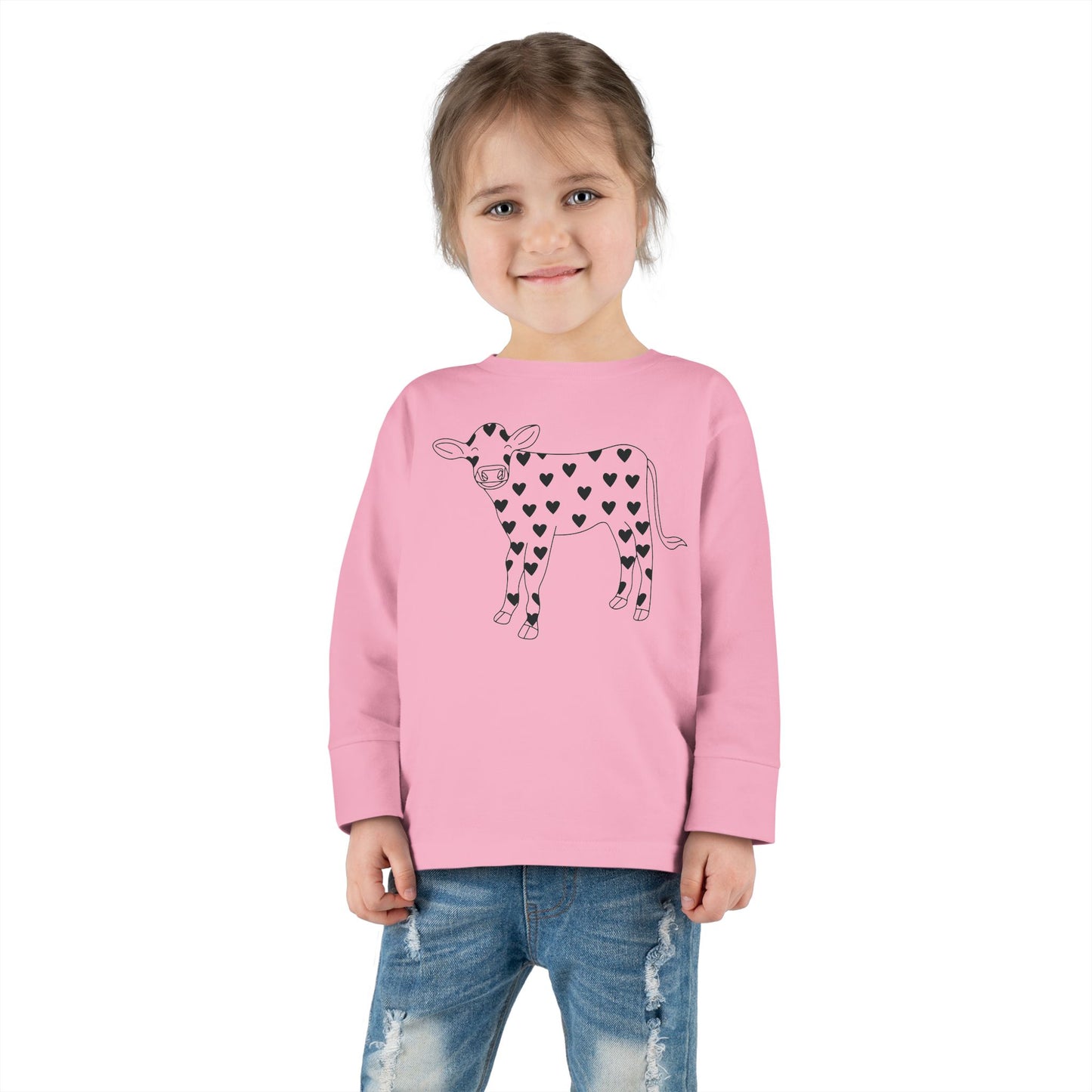 Valentine Cow - Toddler Long Sleeve Tee