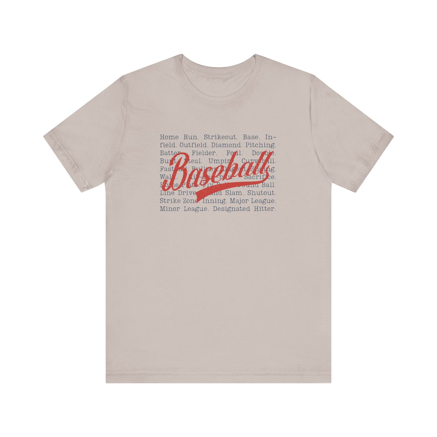 Baseball Words- Adult Unisex Jersey Short Sleeve Tee
