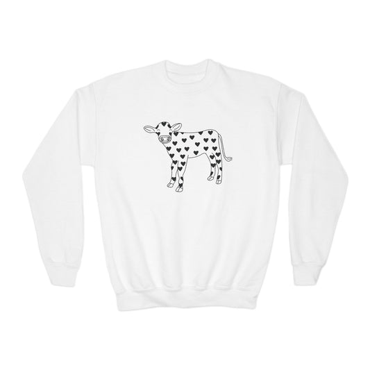 Valentines Cow- Youth Crewneck Sweatshirt