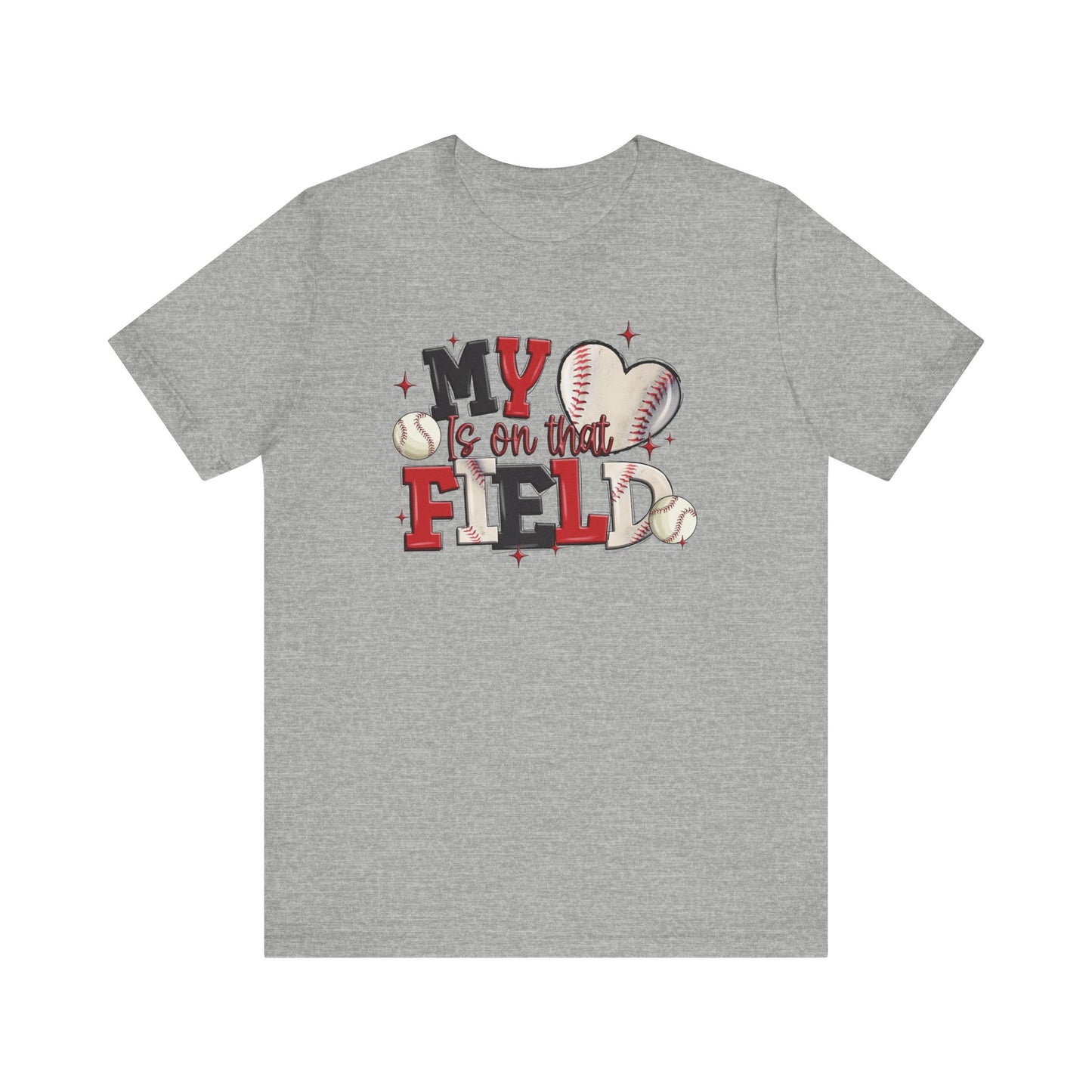 Baseball My Heart Is on That Field- Adult Unisex Jersey Short Sleeve Tee