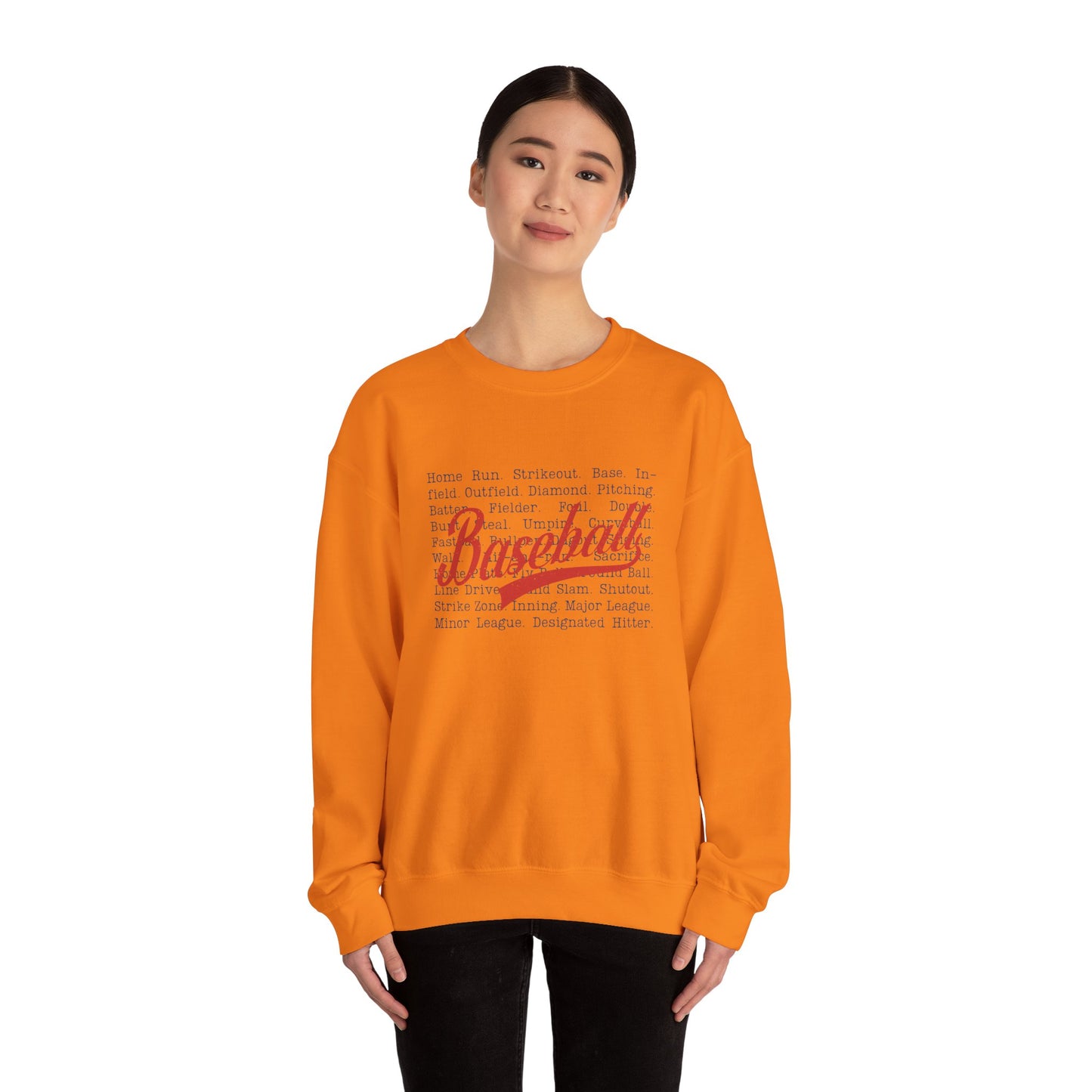 Baseball Words- Adult Unisex Heavy Blend™ Crewneck Sweatshirt