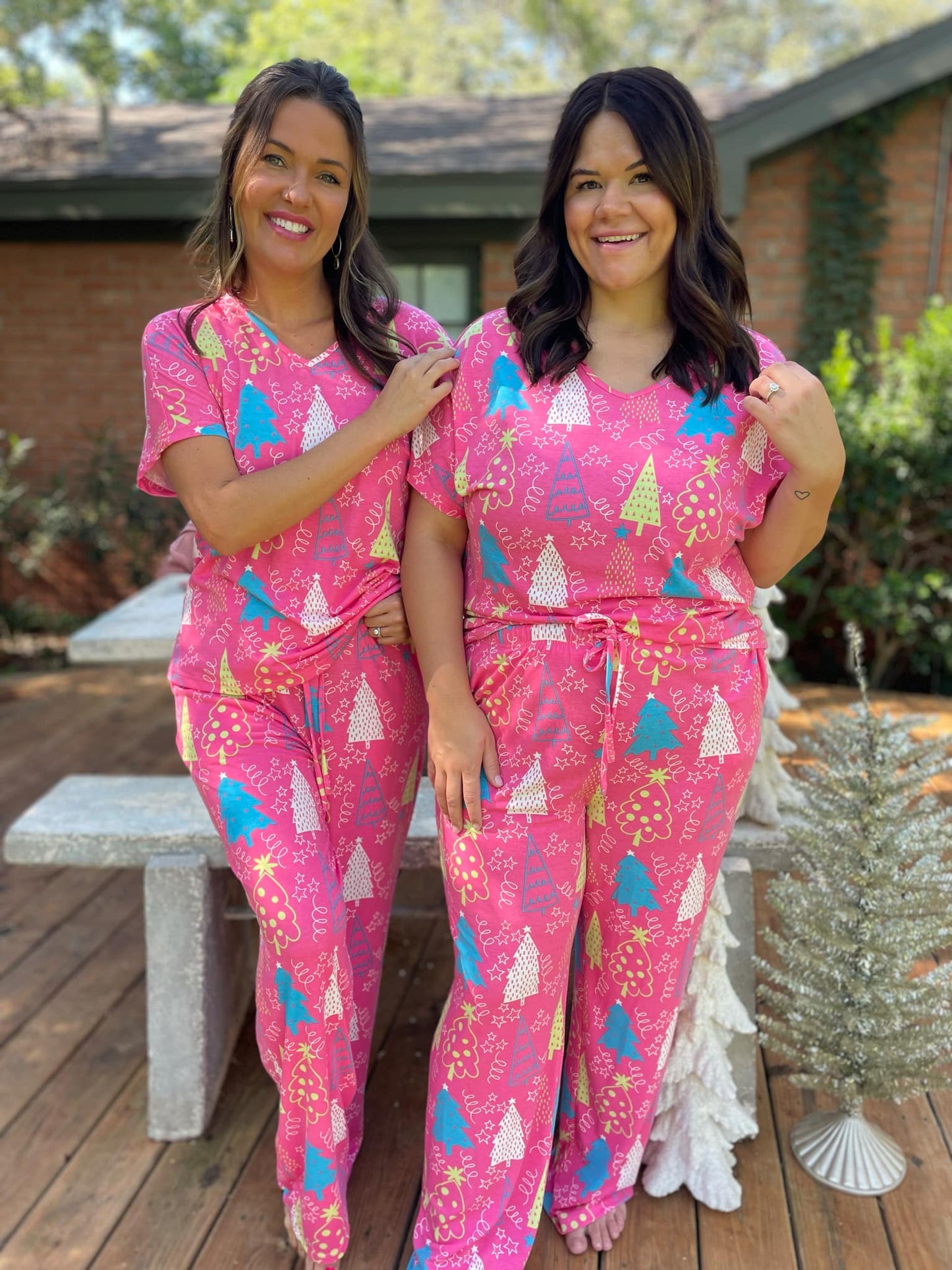 PREORDER: Pink Trees Pajama Set