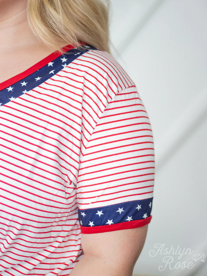 Stars and Stripes V- Neck