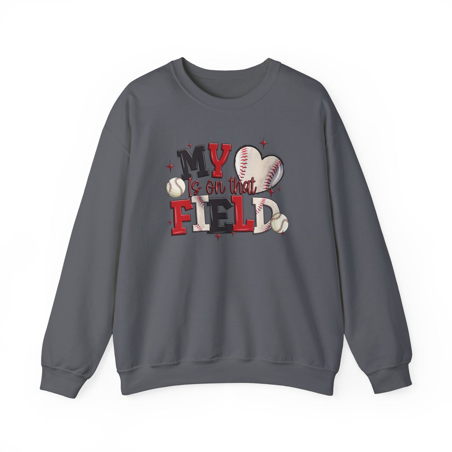 Baseball My Heart Is on That Field- Unisex Heavy Blend™ Crewneck Sweatshirt
