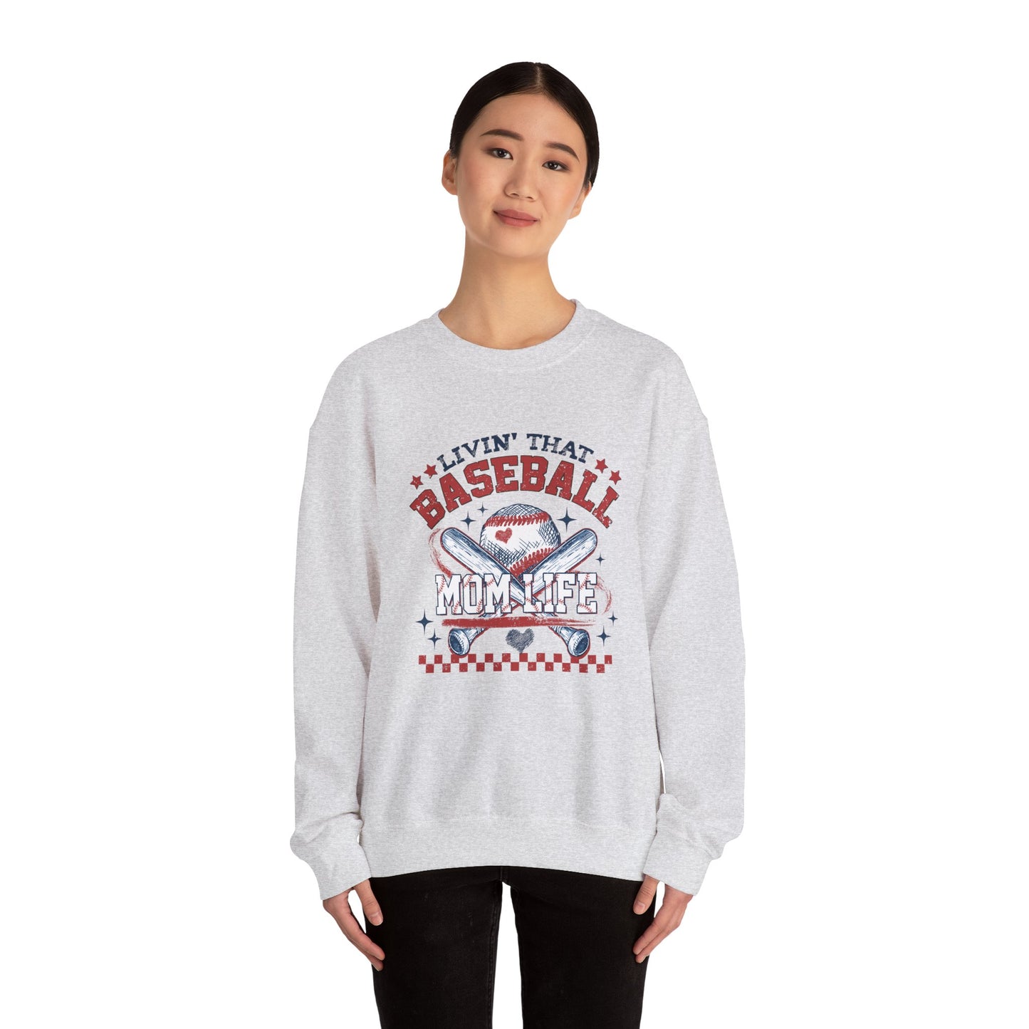 Baseball Mom Life Crewneck Sweatshirt