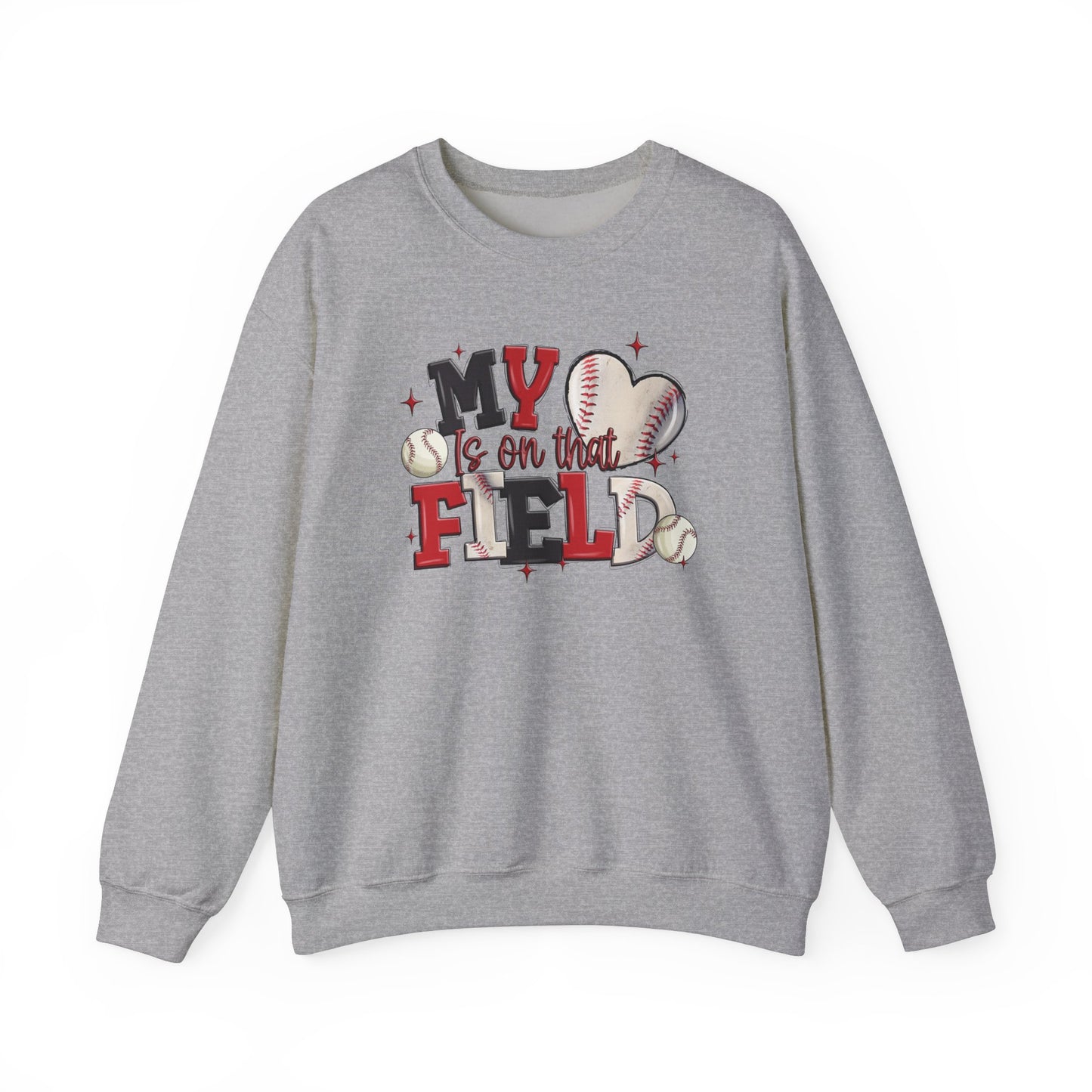 Baseball My Heart Is on That Field- Unisex Heavy Blend™ Crewneck Sweatshirt