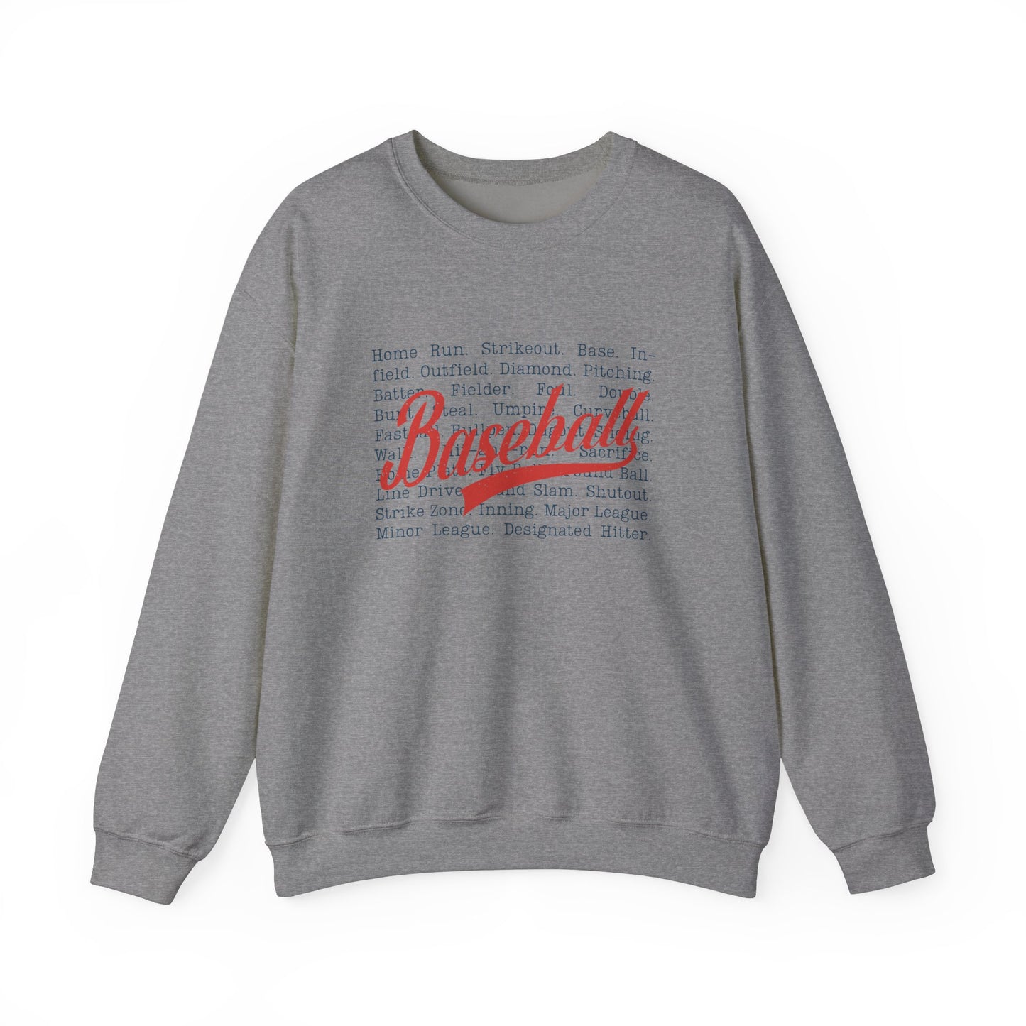 Baseball Words- Adult Unisex Heavy Blend™ Crewneck Sweatshirt