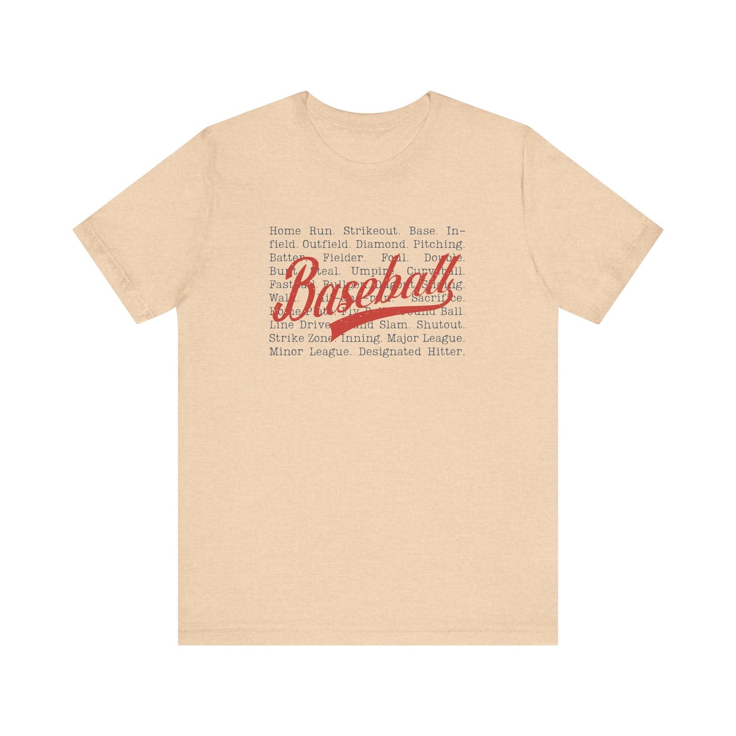 Baseball Words- Adult Unisex Jersey Short Sleeve Tee