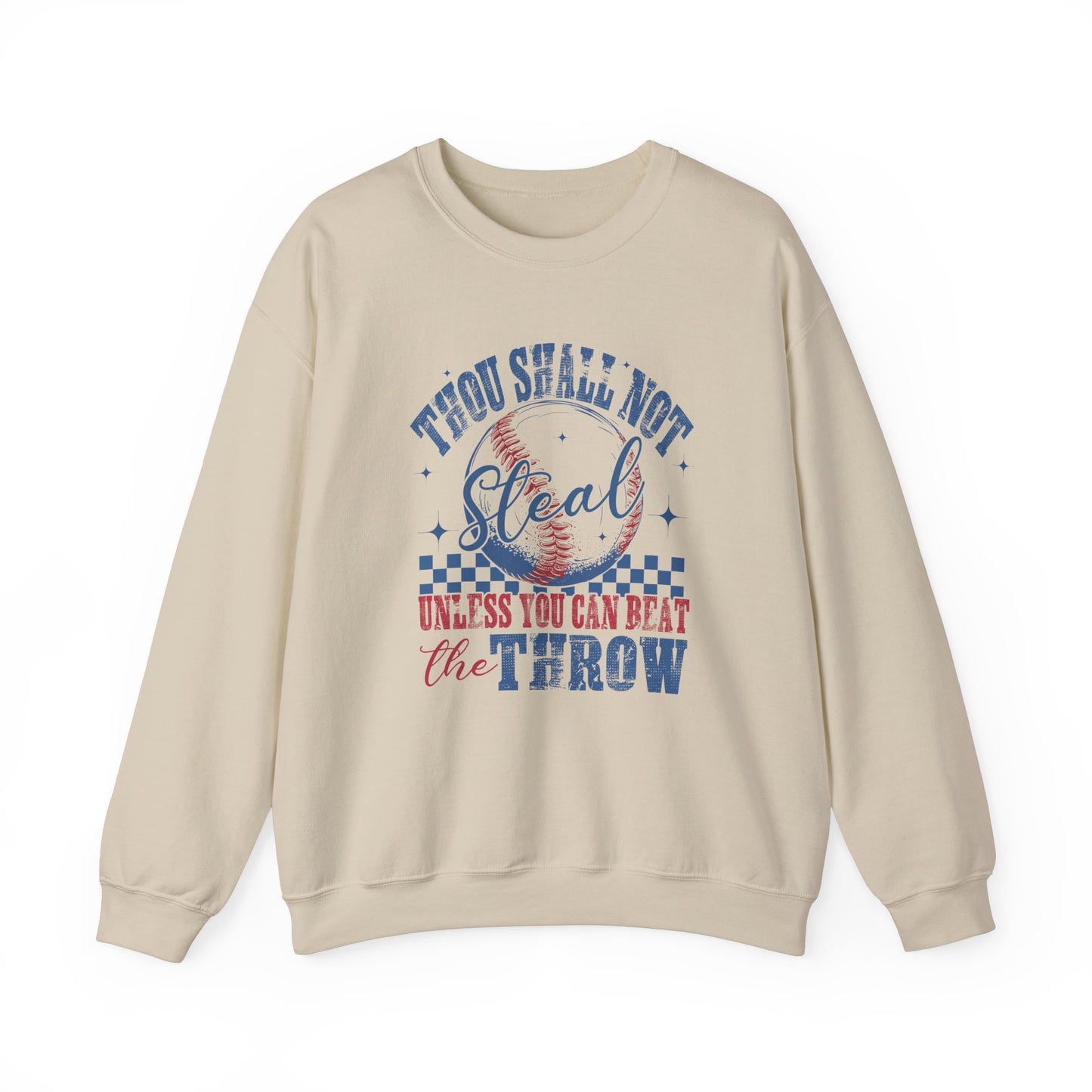Baseball Sweatshirt- Thou Shall Not Steal Adult Unisex Heavy Blend™ Crewneck Sweatshirt