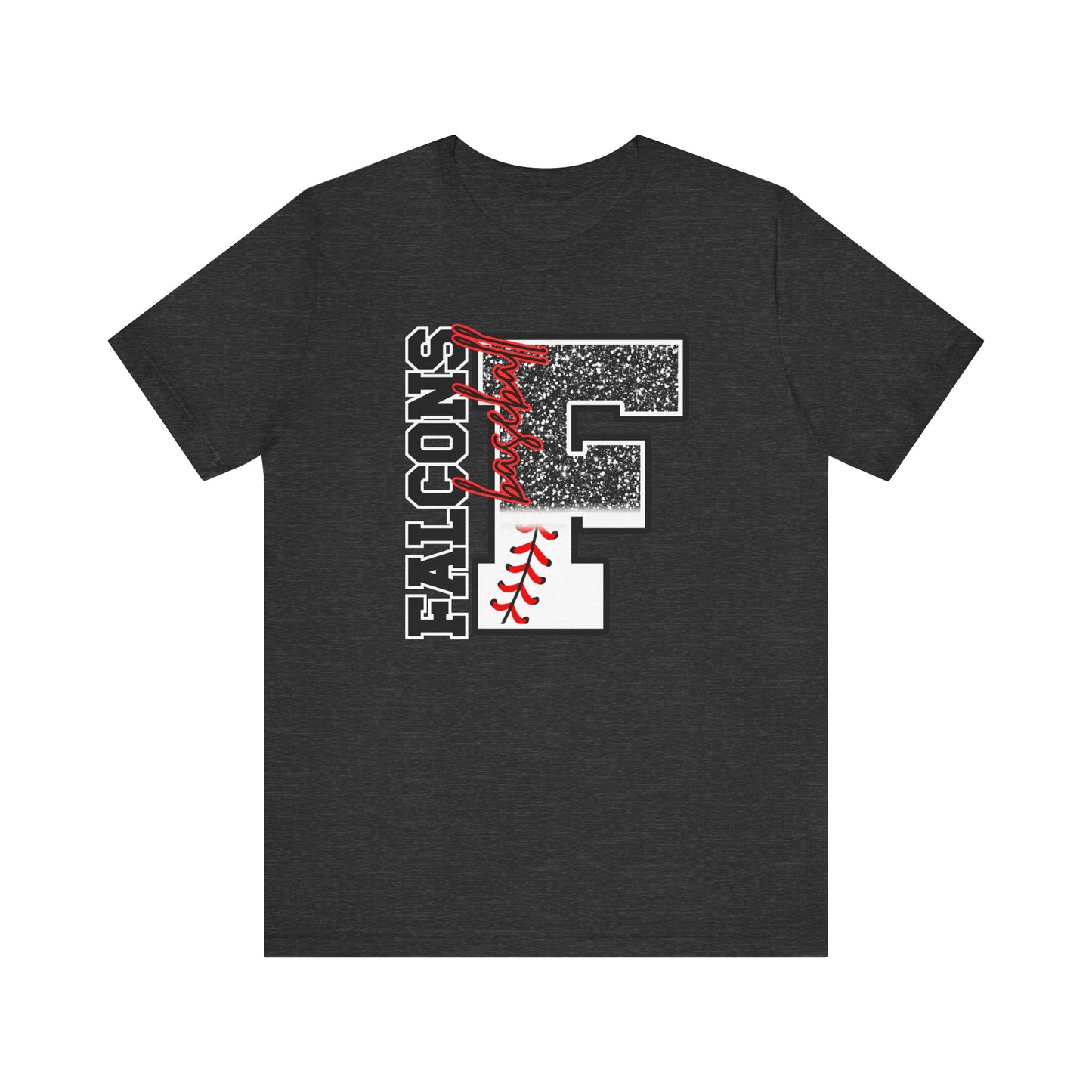 Falcons Baseball FAUX glitter- Adult Unisex Jersey Short Sleeve Tee