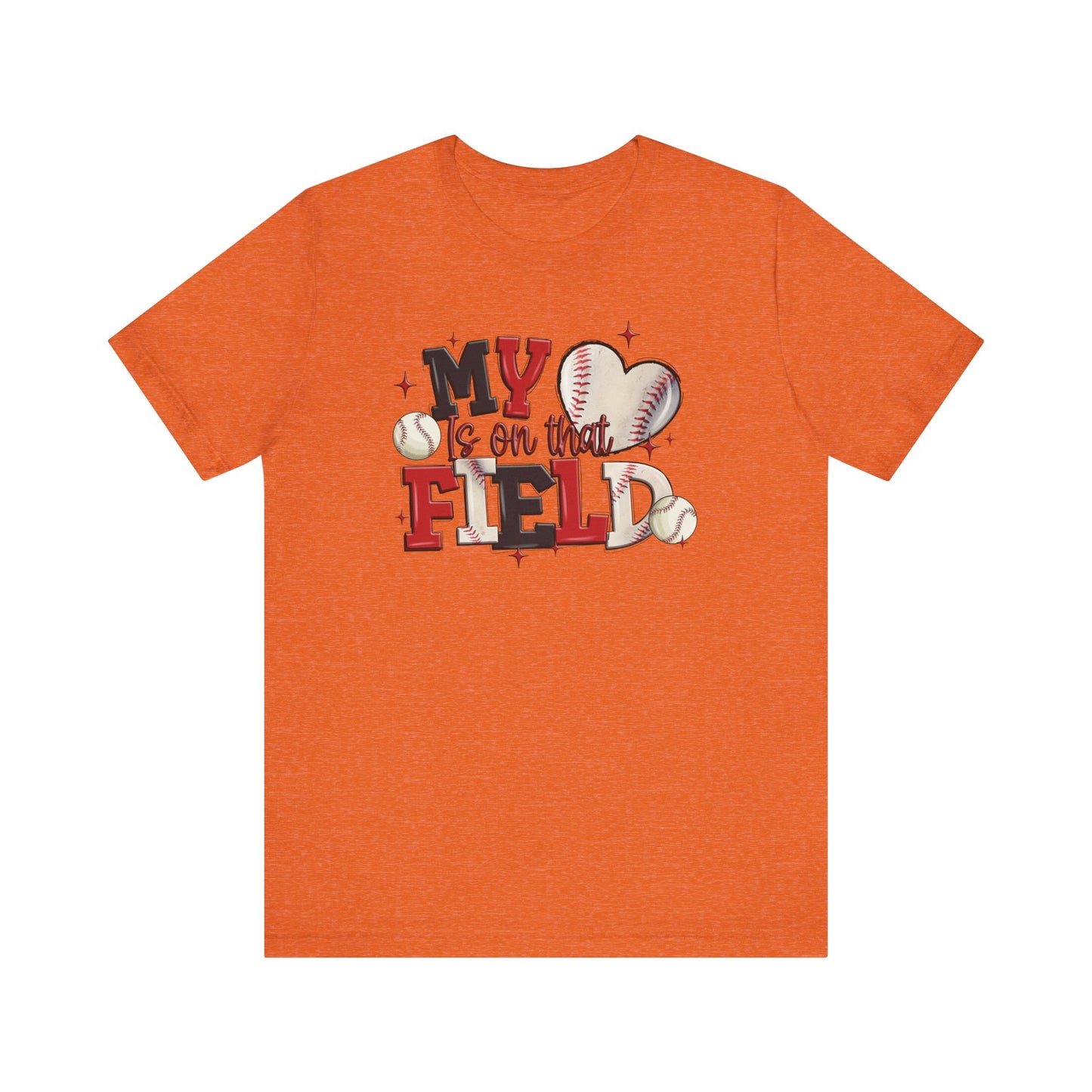 Baseball My Heart Is on That Field- Adult Unisex Jersey Short Sleeve Tee