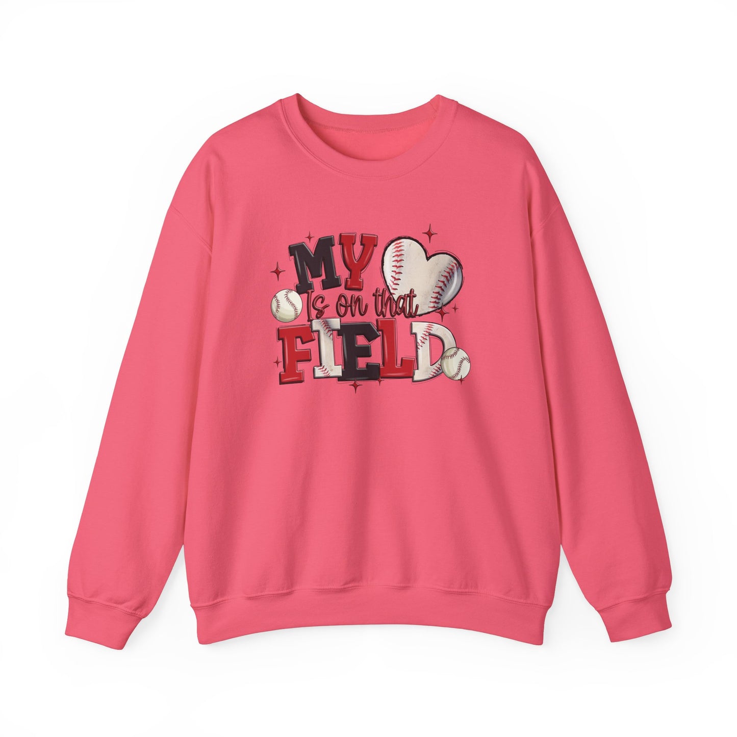 Baseball My Heart Is on That Field- Unisex Heavy Blend™ Crewneck Sweatshirt