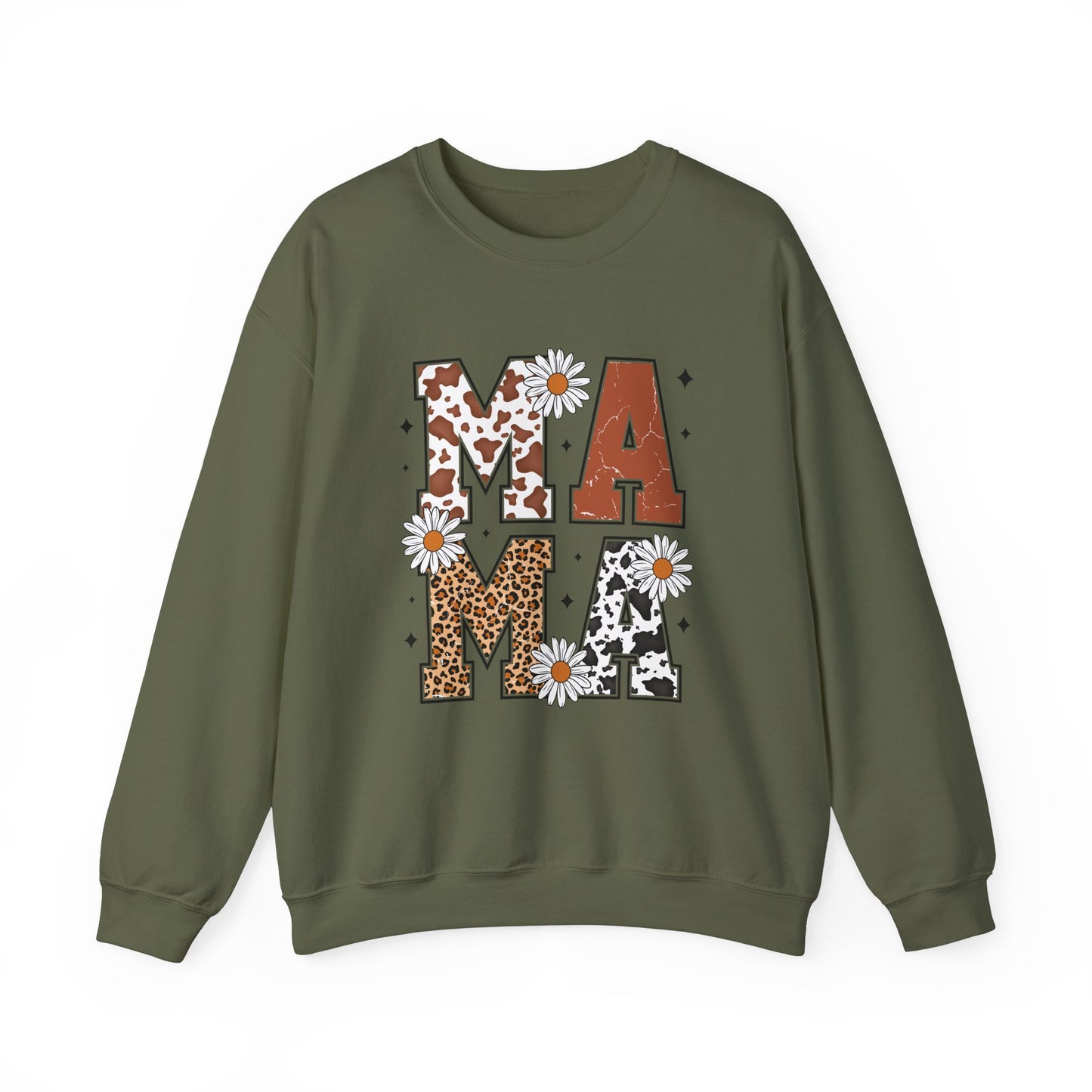 Cow Print Mama - Unisex Heavy Blend™ Crewneck Sweatshirt