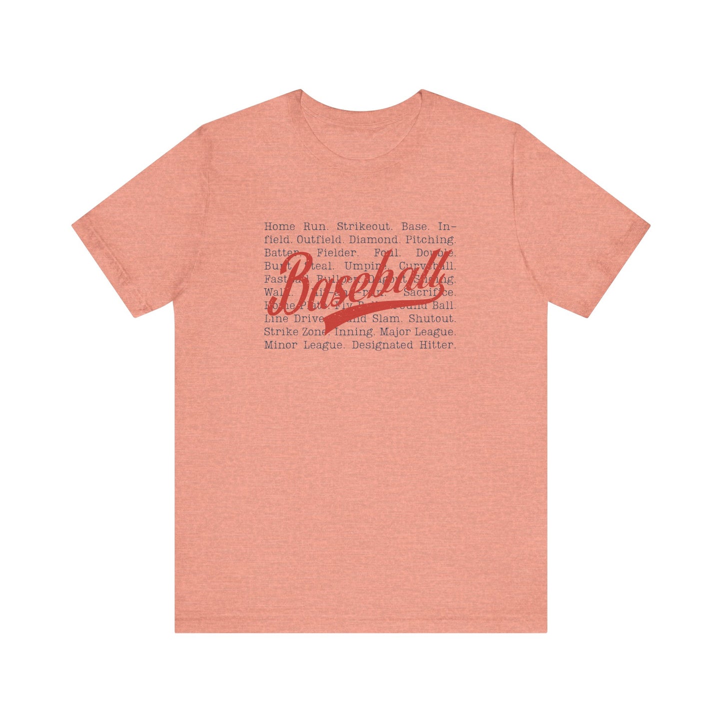 Baseball Words- Adult Unisex Jersey Short Sleeve Tee