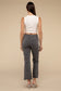 Acid Washed High Waist Distressed Straight Pants