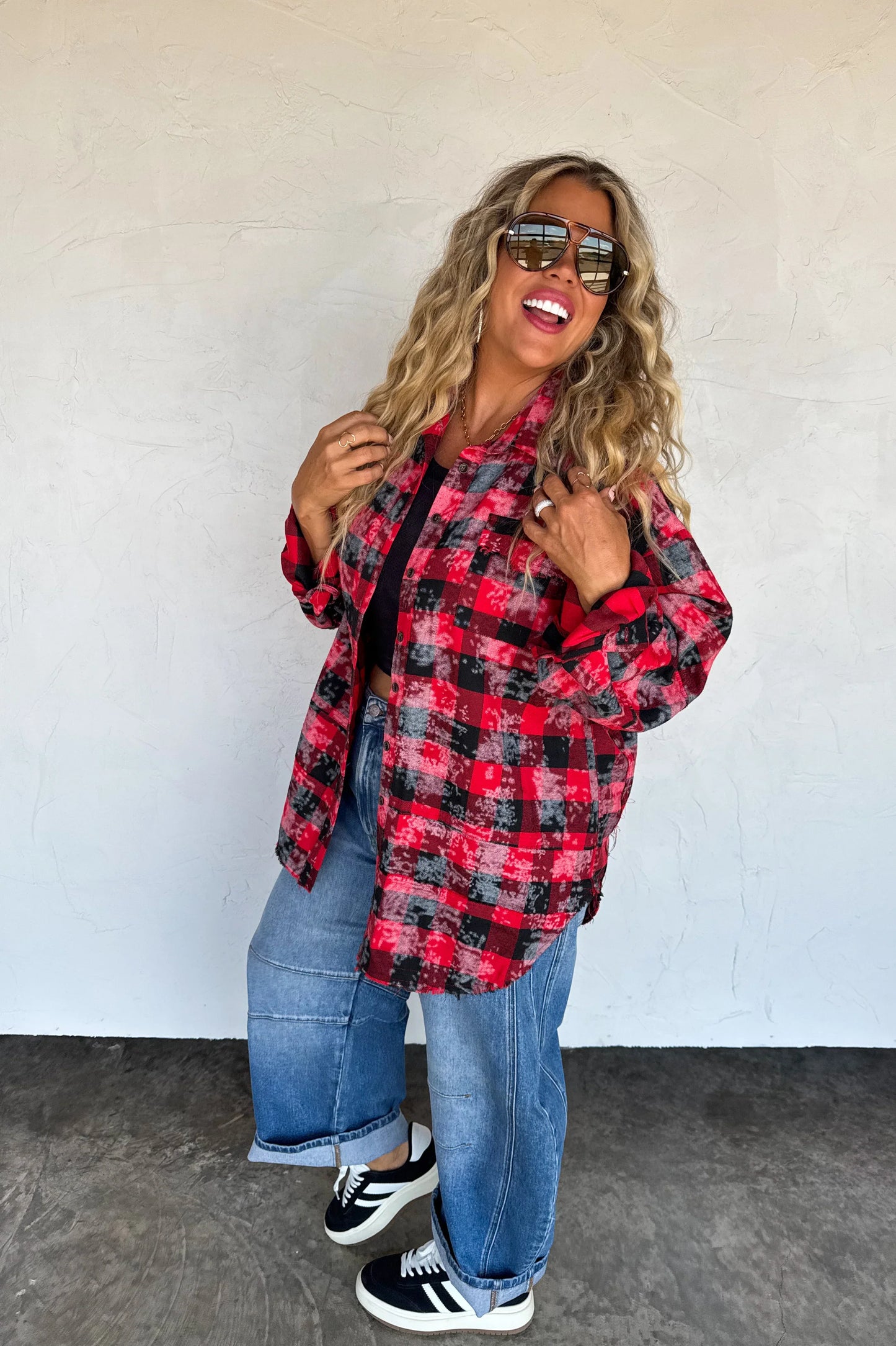 PREORDER: Juniper Bleached Plaid Top