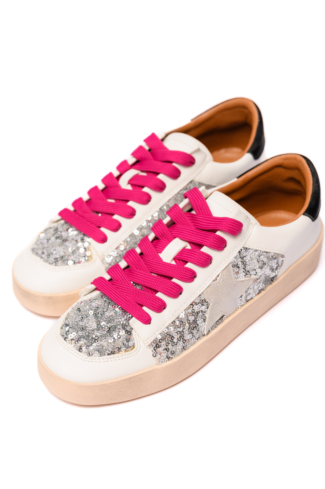 Another Round Sneakers in Silver Sequins