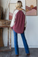 Bold Behavior Contrast Color Block Top in Burgundy
